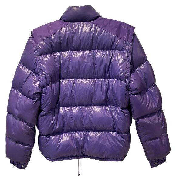Vintage Purple Moncler Grenoble Puffer Down Jacket Size 2 Detachable Sleeves - Picture 2 of 12